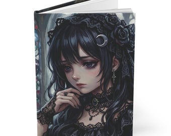 Gothic Anime Journal Hardcover Notebook 5.75"x8" 150 Lined Pages Best Selling Item Most Popular Item Trending Plain Notebook