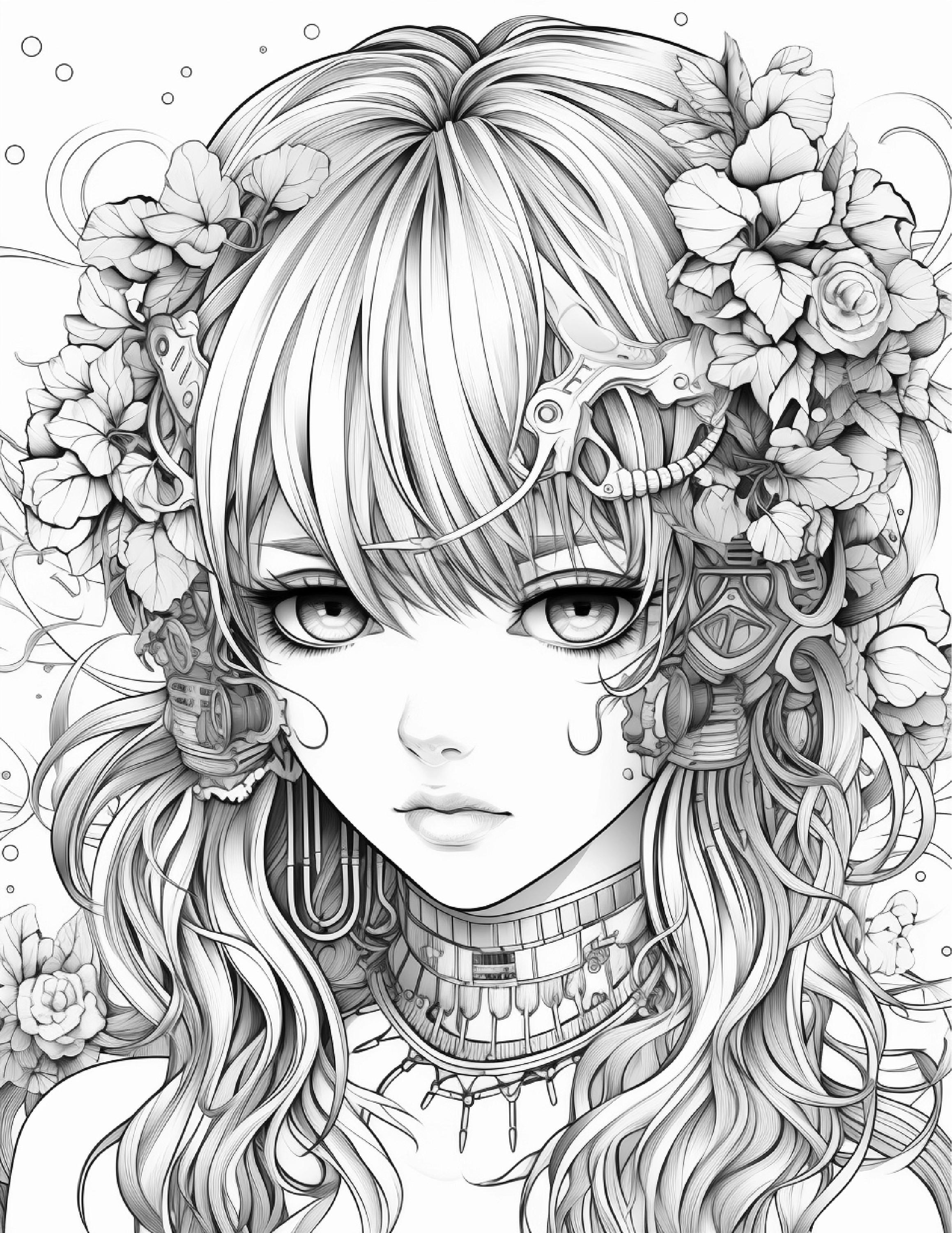 Anime Color Sheets.pdf Anime Coloring Pages 70 Pages Printable Instant Download PDF Best ...
