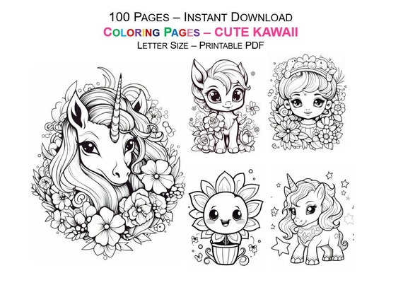 15 Cute Coloring Books For Adults Kawaii ideas  cute coloring pages,  coloring books, coloring pages
