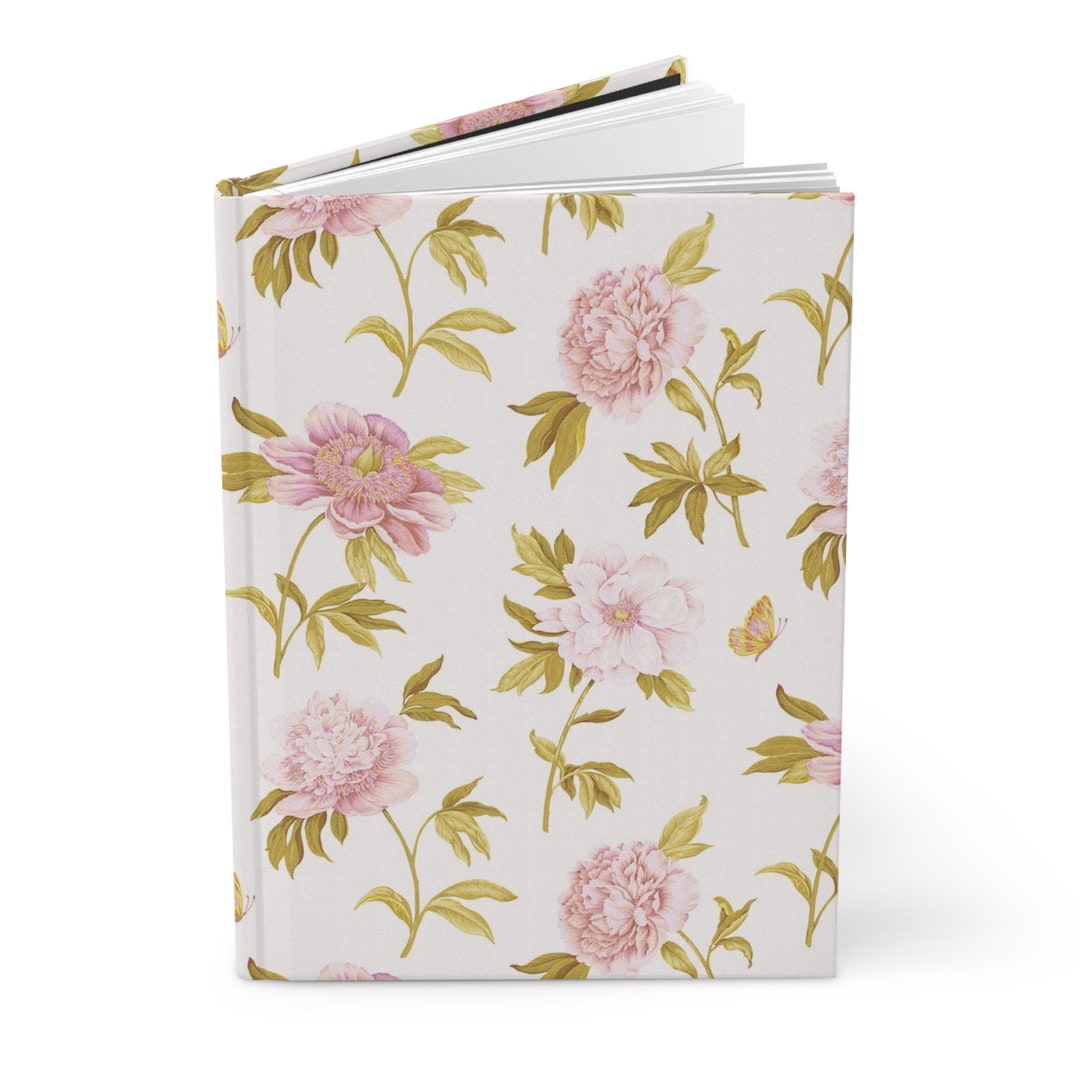 Vintage Notebook Floral Flower Journal Hardcover Notebook 5.75"x8" 150 ...