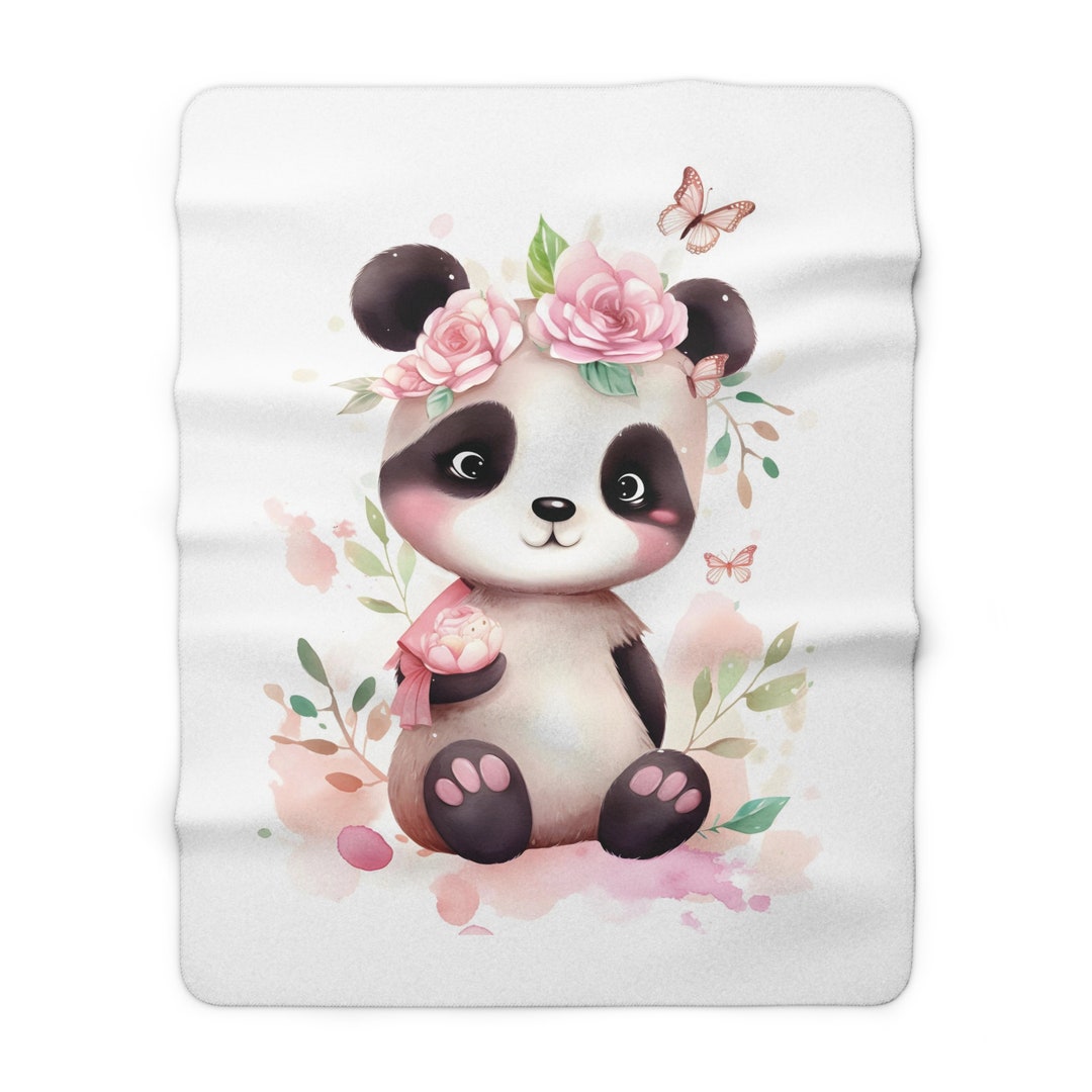 Boho Nursery Baby Panda Blanket Sherpa Fleece Blanket Etsy