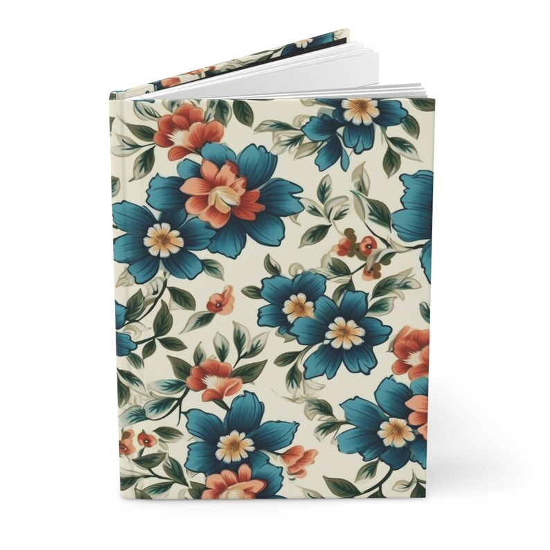 Vintage Notebook Vintage Flower Floral Journal Hardcover Notebook 5.75 ...