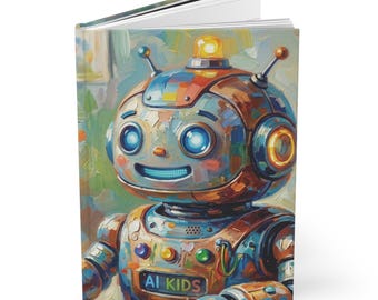 Artificial Intelligence AI Kid Robot Journal Hardcover Notebook 5.75"x8" 150 Lined Pages Best Selling Item Most Popular Item Trending