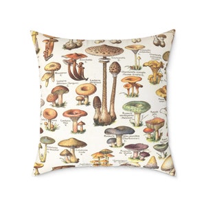 Mushrooms Throw Pillow, Pillow Sizes 16"x16", 18"x18", 20"x20", 24"x24, 26"x26" Best Selling Item, Most Popular Item, Trending, Best Sellers