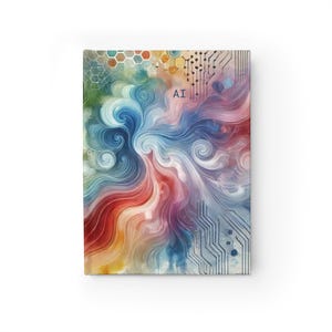 Artificial Intelligence AI Colorful Floral Notebook Journal - 5x7 Inches Hardcover 128 Ruled Line Pages Best Selling Best Sellers Popular