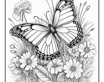 Best Seller Best Selling Item 100 Wild Flowers Coloring Pages Printable Digital Instant Download PDF Best Selling Item Popular Item
