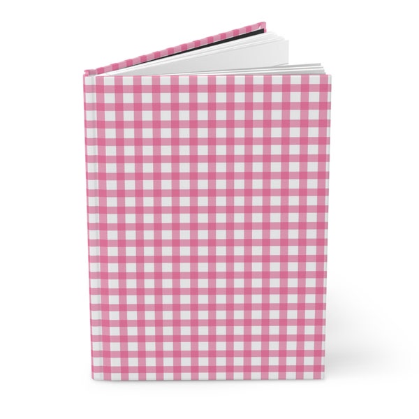 Gingham Notebook Pink Journal Hardcover Notebook, 5.75"x8" 150 Lined Pages, Best Selling Item Most Popular Item Trending Item Boho