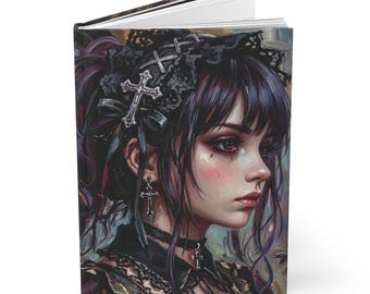 Gothic Anime Journal Hardcover Notebook 5.75"x8" 150 Lined Pages Best Selling Item Most Popular Item Trending Plain Notebook