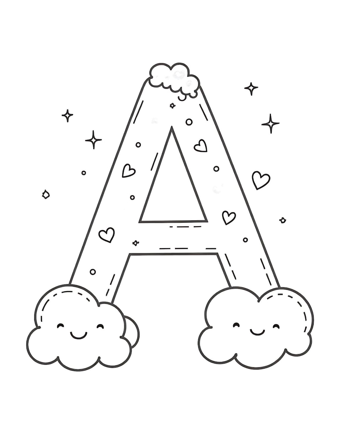 Alphabet Letter Coloring Pages 36 Pages for Kids and Adults Printable ...