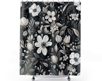 Flowers Floral Shower Curtains, 71" × 74" Best Selling Item Most Popular Item Trending Etsy Great Gift Idea Curtain Best Sellers Curtains