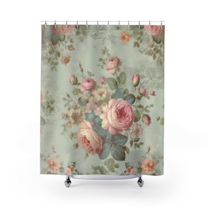 Vintage Floral Boho Shower Curtains, 71" × 74", Best Selling Item, Most Popular Item, Trending on Etsy, Great Gift Idea, Curtain