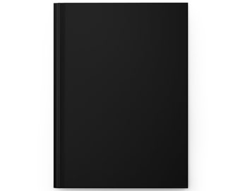 Plain Black Journal Hardcover Notebook, 5.75"x8" 150 Lined Pages, Best Selling Item Most Popular Trending Item Boho Chic Plain Notebooks