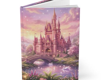 Pink Whimsical Journal Hardcover Notebook 5.75"x8" 150 Lined Pages Best Selling Item Most Popular Item Trending Plain Notebook