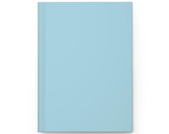 Plain Light Blue Pastel Blue Baby Blue Journal Hardcover Notebook, 5.75"x8" 150 Lined Pages, Best Selling Item Most Popular Trending