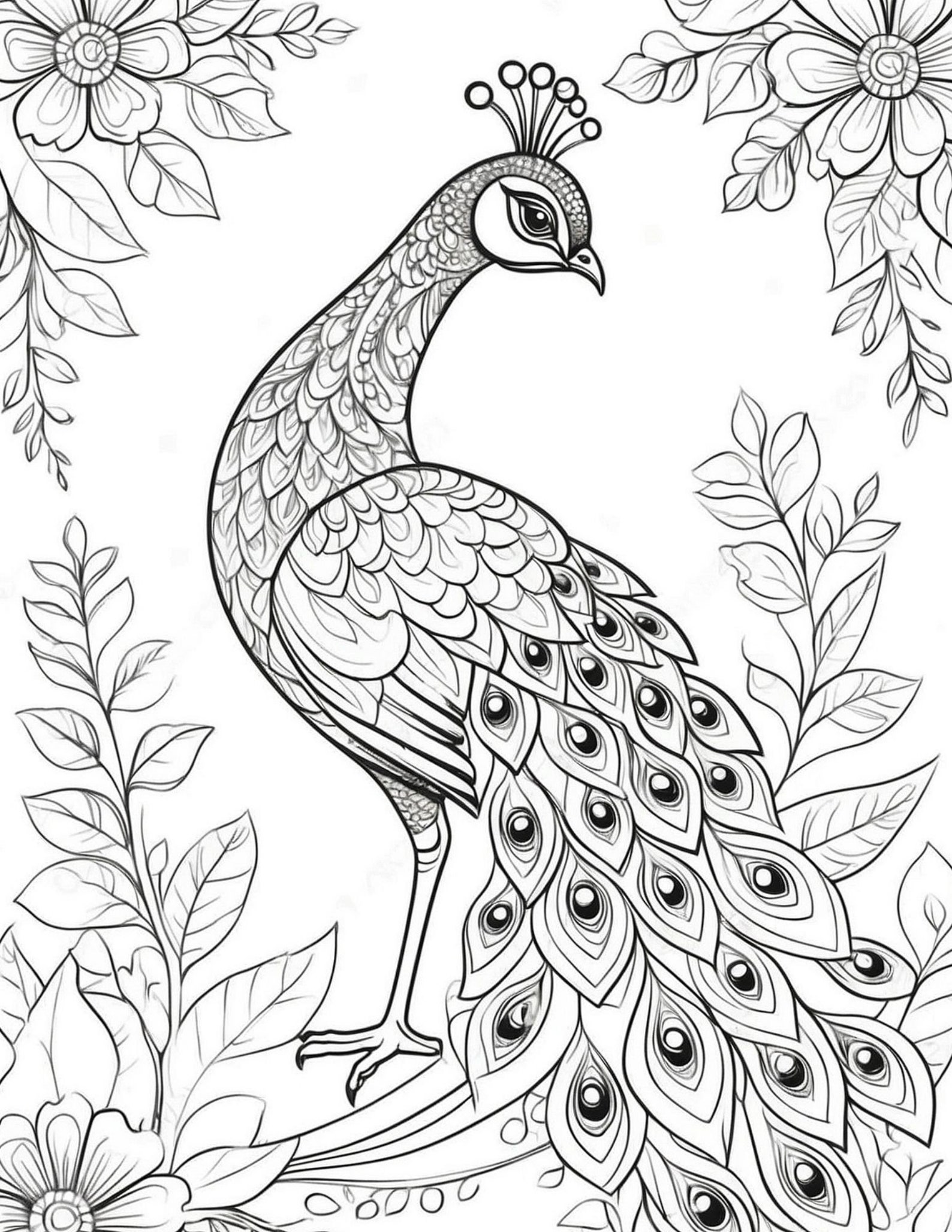 Best Selling Item 90 Peacock Coloring Pages Kids and Adults Coloring ...