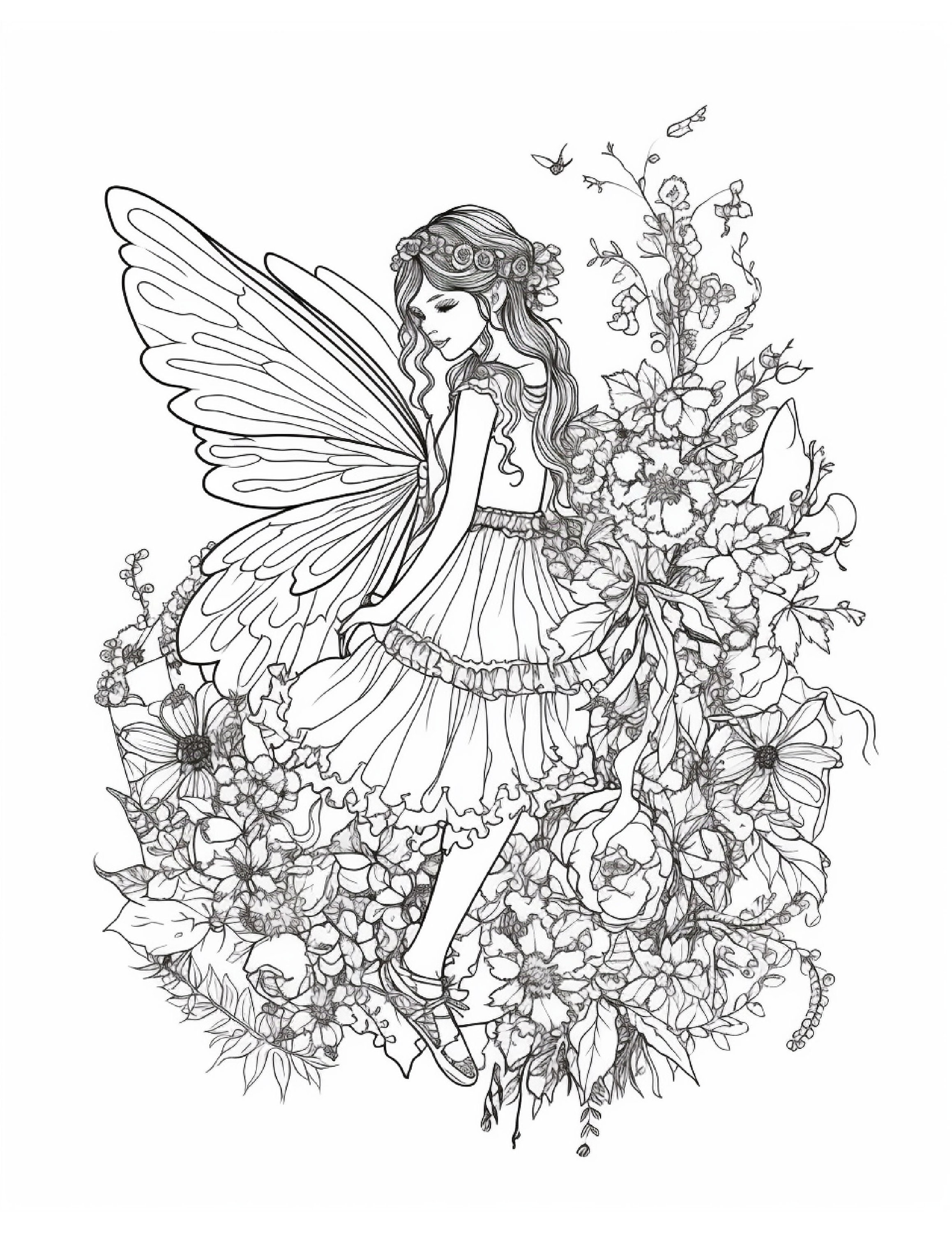 50 Beautiful Fairy Girl Coloring Pages - Adult and Kid Coloring Pages ...