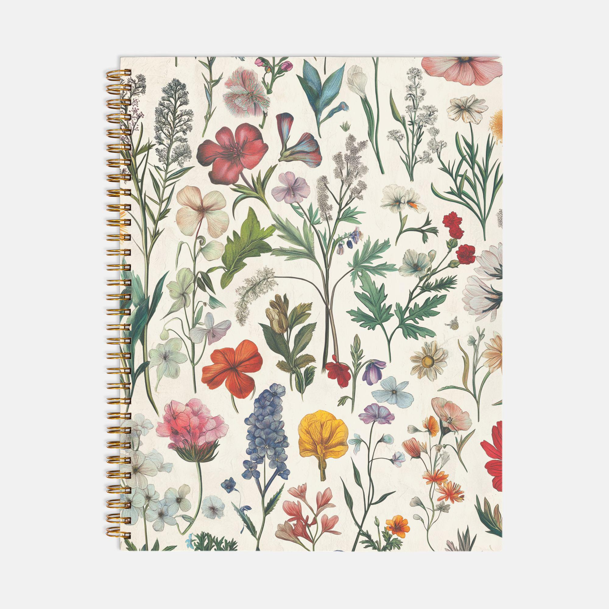 ヴィンテージ ボタニカル フラワー ノートブック ソフトカバー