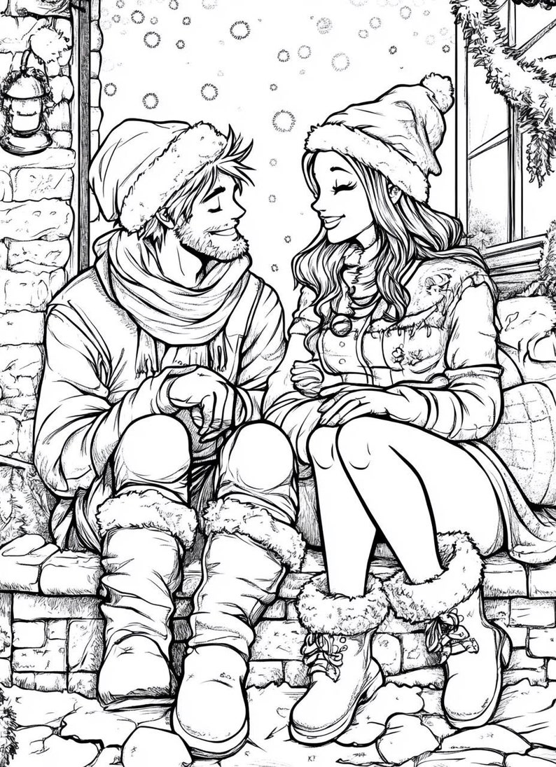 100 Fantasy Fairytale Christmas Coloring Pages Adults and Kids Coloring ...