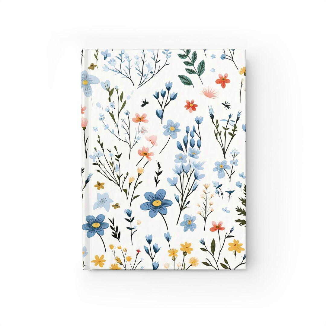 Colorful Floral Notebook Journal - 5x7 Inches Hardcover 128 Ruled Line ...