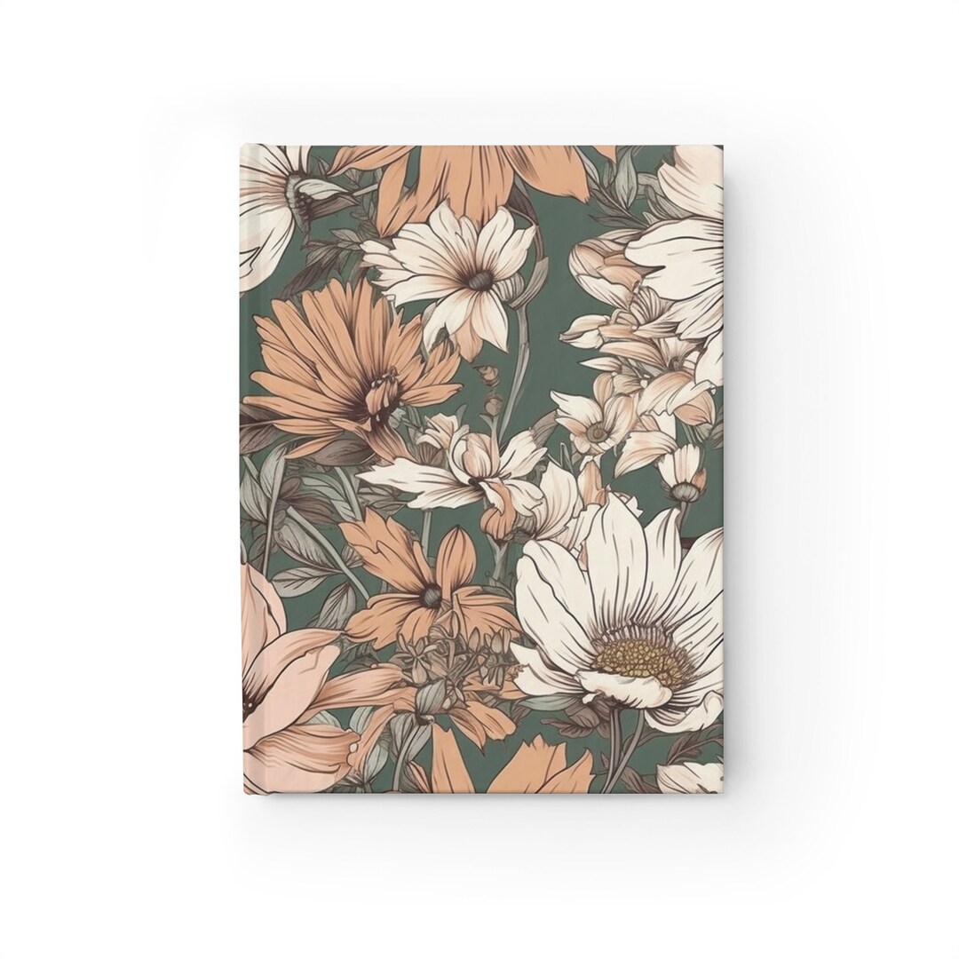 Vintage Notebook Vintage Floral Notebook Journal - 5x7 Inches Hardcover ...