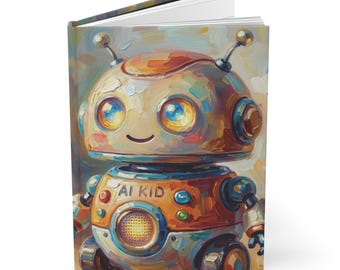 Artificial Intelligence AI Kid Robot Journal Hardcover Notebook 5.75"x8" 150 Lined Pages Best Selling Item Most Popular Item Trending
