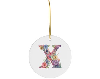 Best Seller Letter X Monogram Christmas Ornament Ceramic Best Selling Item Most Popular Top Best Seller Ornaments Trending Etsy Gift Idea