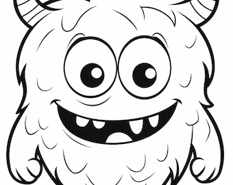 200 Cute Halloween Monster Coloring Pages Printable PDF, Kawaii Spooky Monsters, Fun Halloween for Kids and Adults, Digital Download