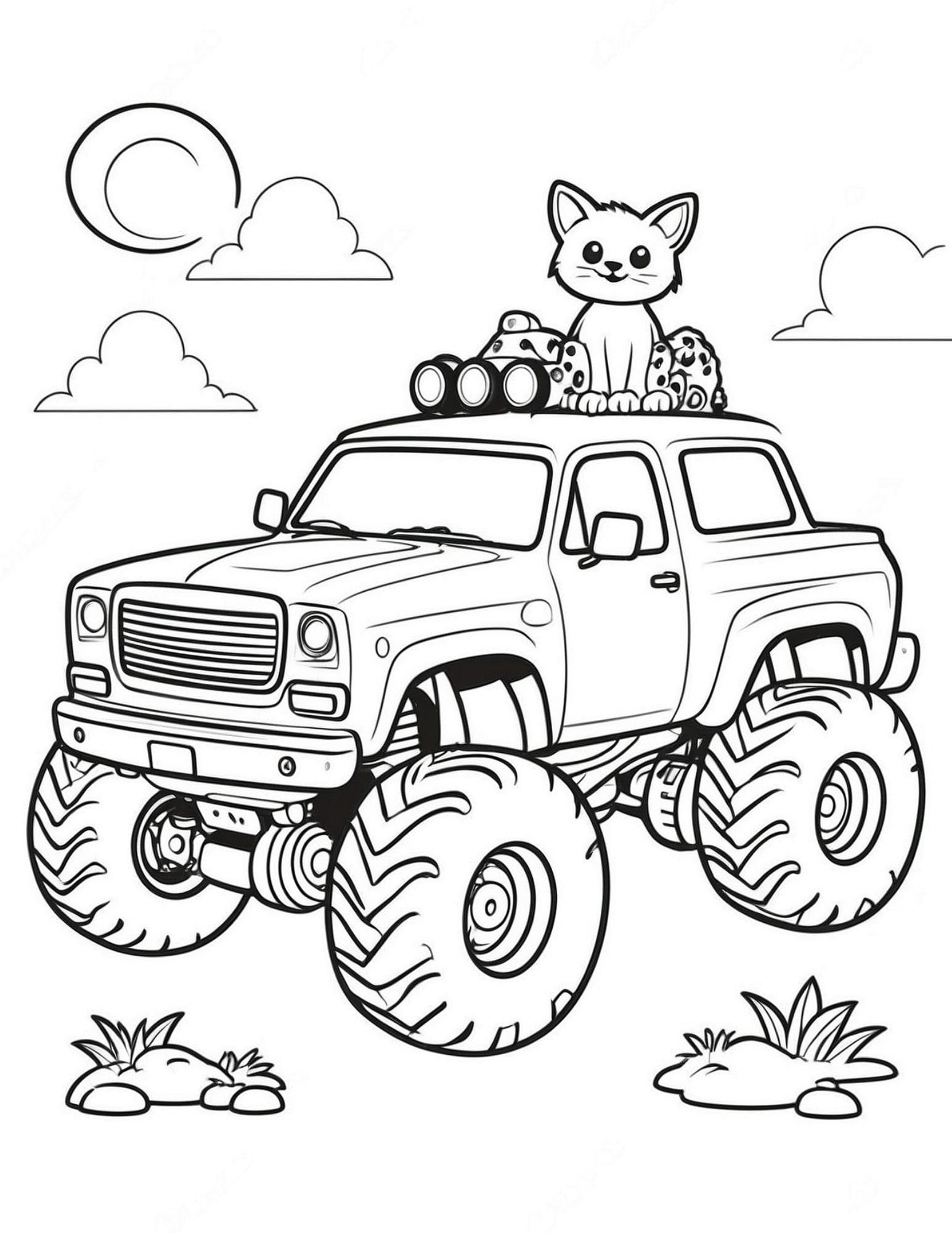 Best Selling Item 100 Monster Truck Coloring Pages Kids and Adults ...