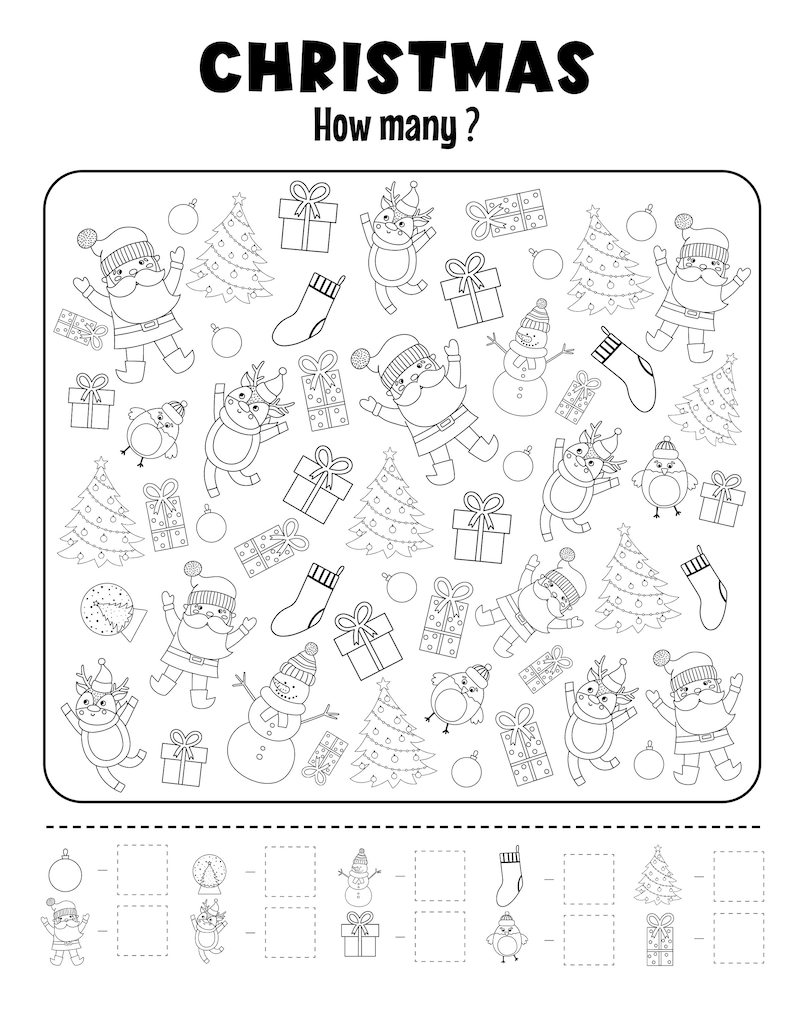 100 Christmas Activity Coloring Book Pages for Kids and Adults Coloring ...