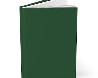 Quaderno Verde Scuro con Copertina Rigida 5.75"x8" 150 Pagine a Righe Diario Minimalista Finitura Opaca Regalo