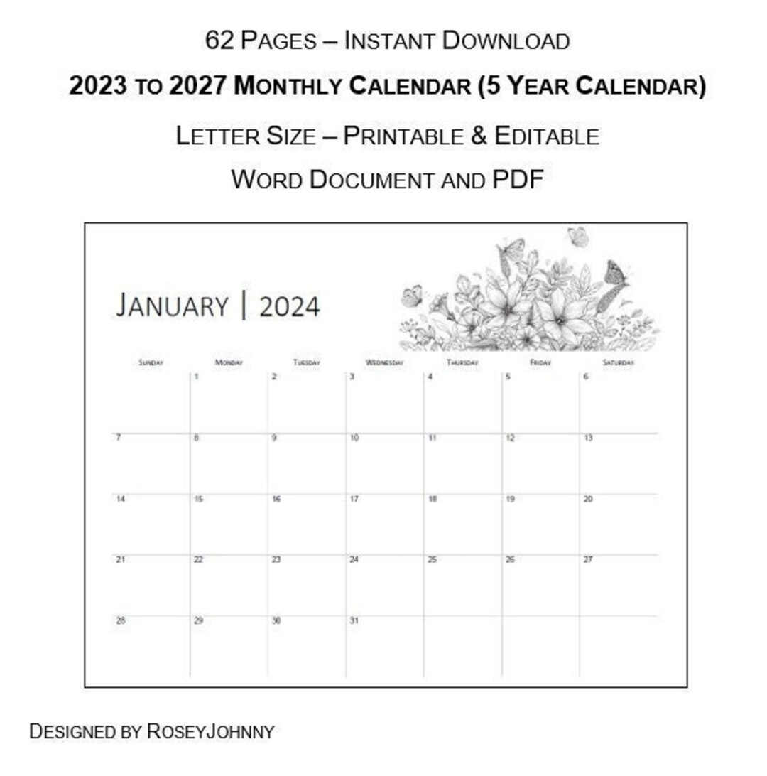 best-seller-printable-calendar-5-year-editable-calendar-flowers-2023