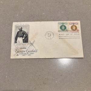 Giuseppe Garibaldi First Day Cover 1960 | Champion of Liberty Stamp Set | Italian Hero Vintage Envelope | Washington DC Postmark FDC