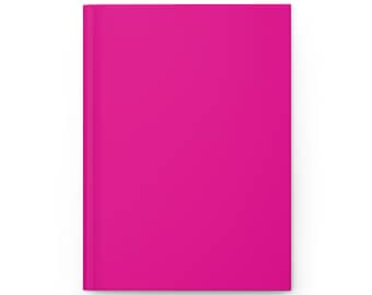 Plain Hot Pink Journal Hardcover Notebook, 5.75&quot;x8&quot; 150 Lined Pages, Best Selling Item Most Popular Trending Item Boho Chic Plain Notebooks