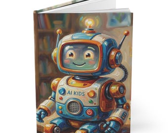 Artificial Intelligence AI Kid Robot Journal Hardcover Notebook 5.75"x8" 150 Lined Pages Best Selling Item Most Popular Item Trending