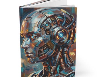 Artificial Intelligence AI Humanoid Robot Journal Hardcover Notebook 5.75"x8" 150 Lined Pages Best Selling Item Most Popular Item Trending