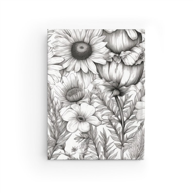 Vintage Floral Notebook Journal - 5x7 Inches Hardcover 128 Ruled Line ...