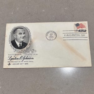 Lyndon B. Johnson 1965 Inauguration First Day Cover | Vintage LBJ FDC | Presidential Collectible Envelope | Washington DC Postmark