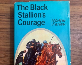 RedStoreVintage Present Vintage 1956 Hardcover The Black Stallions Courage by Walter Farley with Dust cover