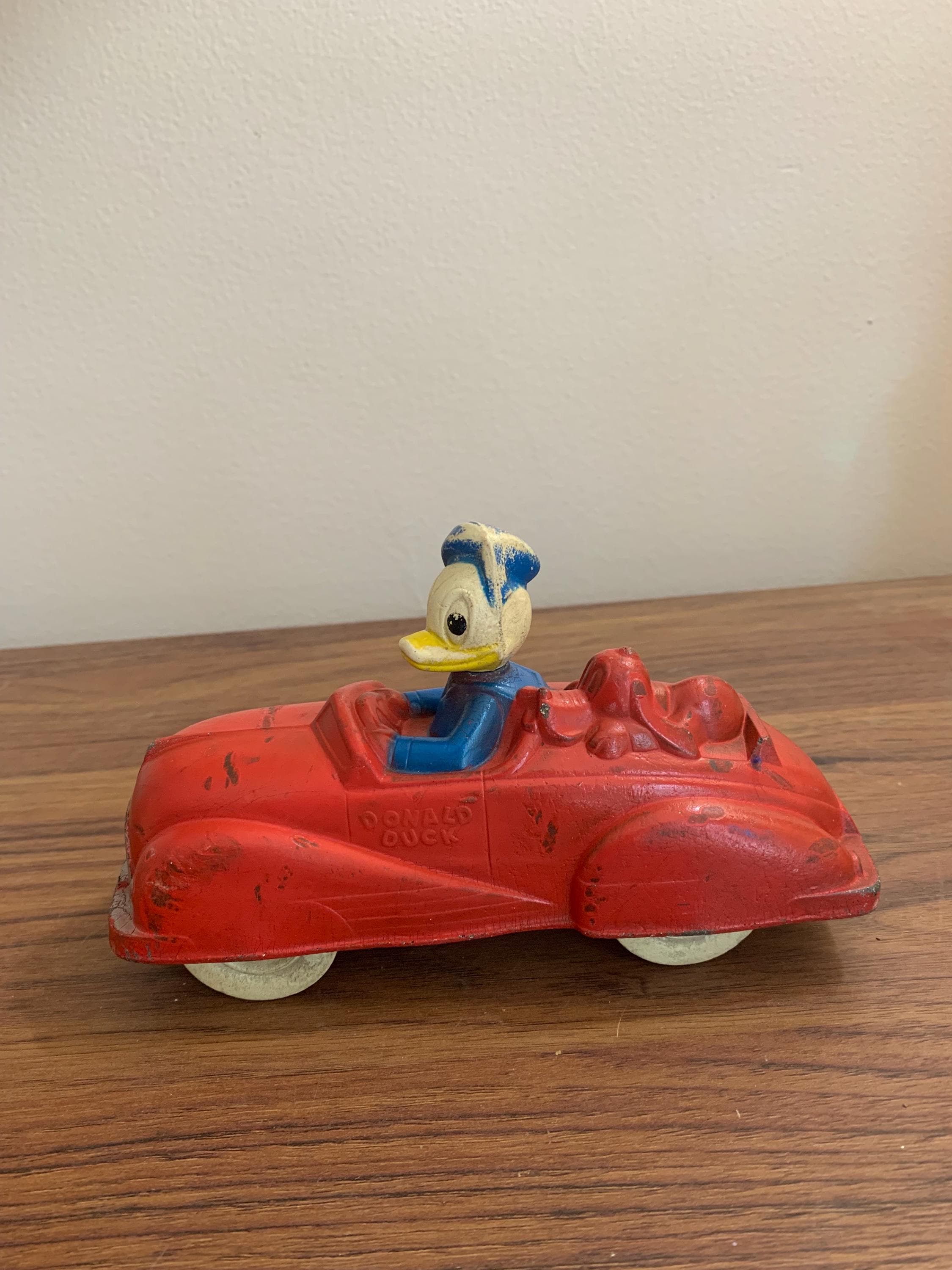 アメリカ製ヴィンテージトイ SunRubber ドナルド＆プルート オープンカー Antique 1930's Sun Rubber Co. Disney DONALD DUCK & PLUTO