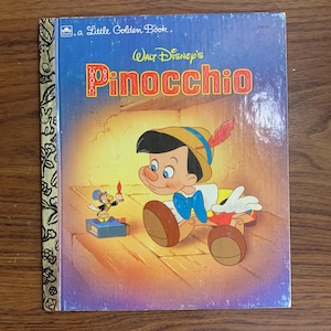 RedStoreVintage  Vintage 1990 Walt Disney&#39;s Pinocchio a Little golden book