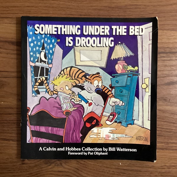 RedStoreVintage Presents Vintage 1988 Calvin and Hobbes Something under the Bed is Drooling Bill Waterson