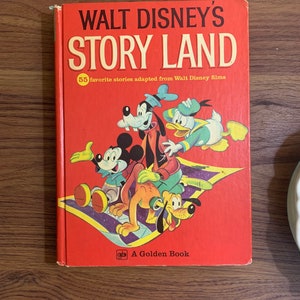 RedStoreVintage Present Vintage 1962 1974 14th Printing Walt Disney&#39;s Storyland 55 stories Hardcover book Mickey Mouse Book