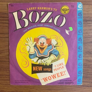 RedStoreVintage Present Vintage 1960s Little Golden Record Bozo The Clown 45 I like People