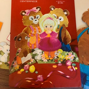 RedStoreVintage Presents Vintage Hallmark Plan a Party Goldilocks and the Three Bears 12 paper placemats and standing center piece