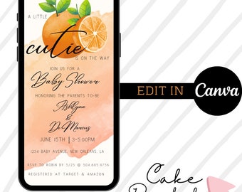 Lil Cutie Baby Shower Invitation DIY Editable Template