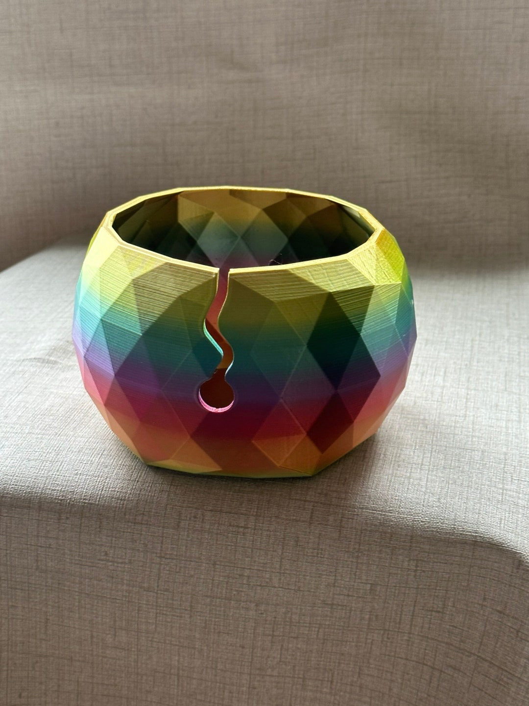 Premium Rainbow Yarn Bowl 3D Printed Etsy