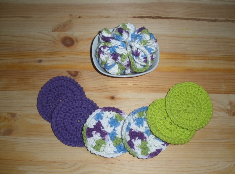 Crochet Reusable Bath Pouf Scrubby and Wash Cloth Sets Etsy