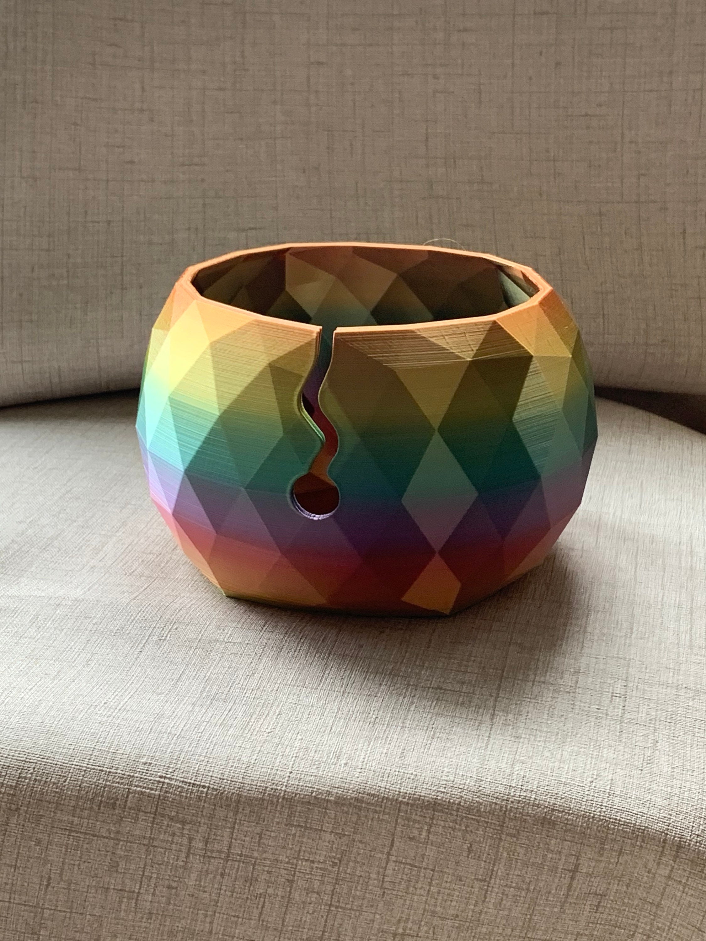 Premium Rainbow Yarn Bowl 3D Printed Etsy