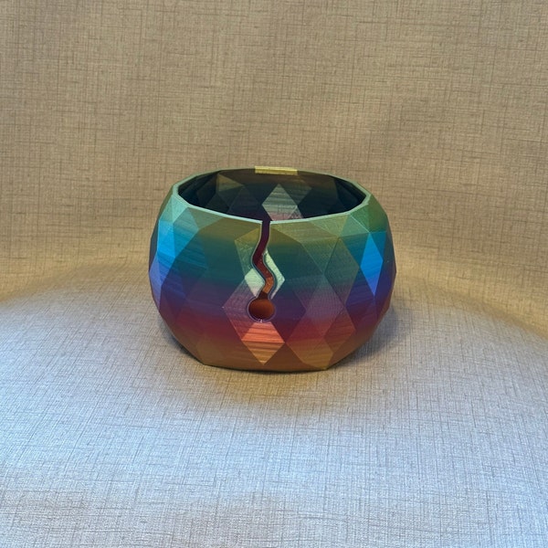 Premium Rainbow Yarn Bowl 3D Printed