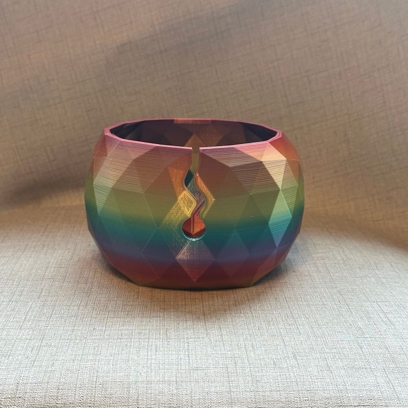 Premium Rainbow Yarn Bowl 3D Printed Rainbow Red 102
